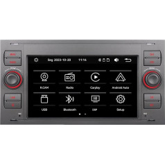 YZKONG Auto radio priekš Ford Focus S-MAX Mondeo Galaxy, saderīgs ar Carplay/Android, ar 8 collu skārienjūtīgo ekrānu/Bluetooth/Mirror Link/FM/AM/USB/Reversijas kamera