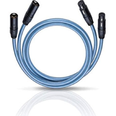 Oehlbach XXL Series 2 X - High-End Audiokabel mit XLR-Stecker (Made in Germany, HPOCC, für CD-Player, Vor-/Endstufe) - 2 x 75cm blau