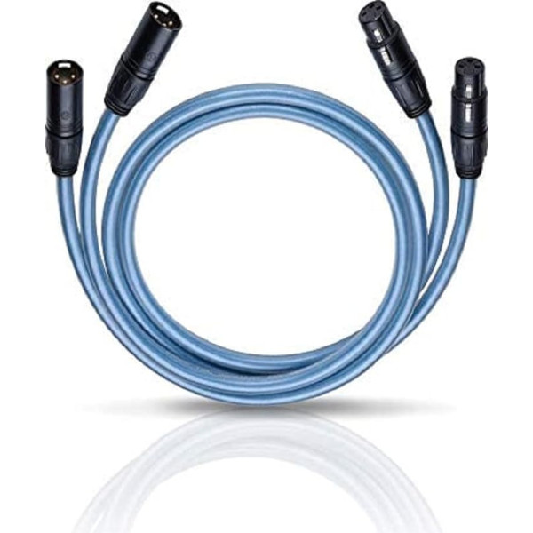 Oehlbach XXL Series 2 X - High-End Audiokabel mit XLR-Stecker (Made in Germany, HPOCC, für CD-Player, Vor-/Endstufe) - 2 x 75cm blau