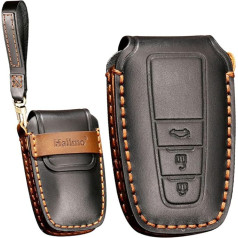 KUNIO Automašīnas atslēgu futrālis piemērots Toyota Camry CH-R Prius RAV4 86 Corolla Yaris Land Cruiser Prado Ādas atslēgu pults aizsargvāciņš Atslēgu vāciņš Key Cover Key Case 3 pogas Black