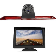 HD 720p Trešā jumta bremžu gaismas kamera Bremžu gaismu stāvvietas kamera Kameru komplekts nakts redzamības + 5 collu monitors Transporter Mercedes Benz Sprinter 1500 2500 3500 MB W906 Crafter 06-16