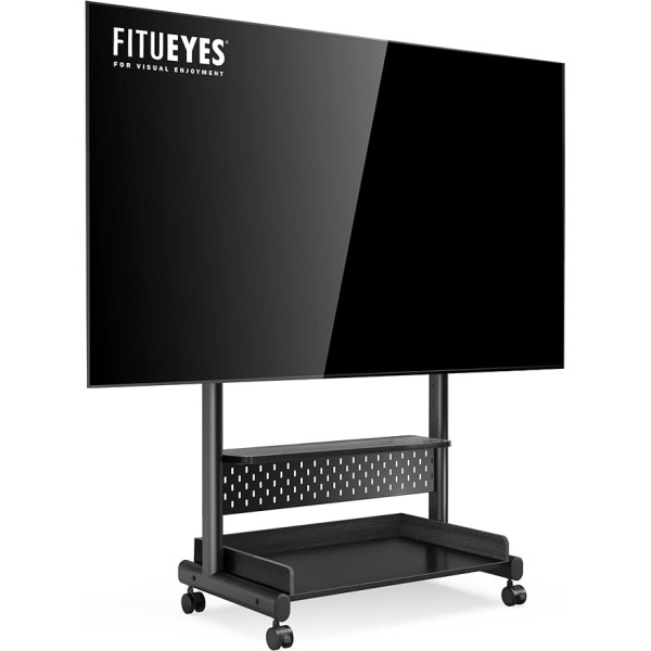 FITUEYES TV Stand Rollable TV Stand with Wheels Floor Stand TV Trolley for 40-85 Inch TVs Height Adjustable High Max 60 kg VESA 600 x 400 mm