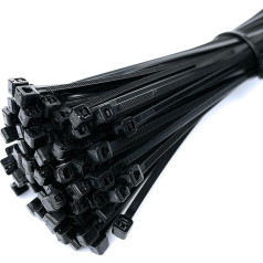 100 Black Nylon Cable Ties 300mm x 4.8mm