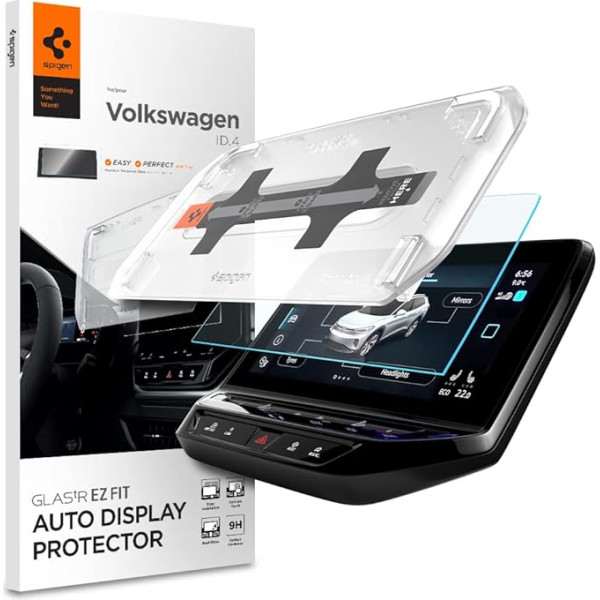 Spigen Glas.tR EZ Fit aizsargstikls saderīgs ar Volkswagen ID.4 2021-2023, ID. 3 2023, 12 collas, šablons uzstādīšanai, matēts, aizsardzība pret atspīdumiem, pret pirkstu nospiedumiem, 9H cietības plēve