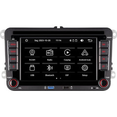 Double DIN auto radio, kas saderīgs ar bezvadu CarPlay Android ar lielu jaudu 7 collu IPS Bluetooth VW Golf 5 6 Passat Jetta Caddy EOS T5 Tiguan Touran CC Polo