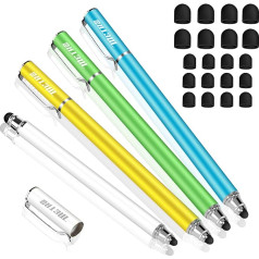 Metro 2-in-1 Premium Stylus skārienspalva ar 20 x rezerves uzgaļiem Samsung Galaxy viedtālruņiem un planšetdatoriem (dzeltena/zaļa/zila/balta)