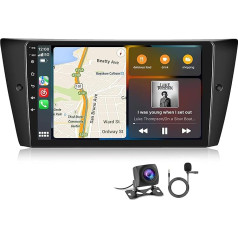 1+32G Android 11 auto radio BMW E90/E92/E93 2005-2012 ar Wireless Carplay/Android Car, 9 collu ekrāns Double DIN radio ar Bluetooth Hands-Free komplektu FM/RDS HIFI MirrorLink atpakaļskata kamera