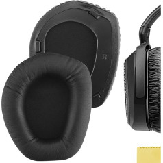 Geekria QuickFit Protein Leather rezerves austiņas Sennheiser RS195 HDR195 RS185 HDR185 HDR185 HDR175 RS175 HDR165 RS165 austiņu ausu spilventiņi Ausu spilventiņi Austiņu uzlikas remonta detaļas (melnas)