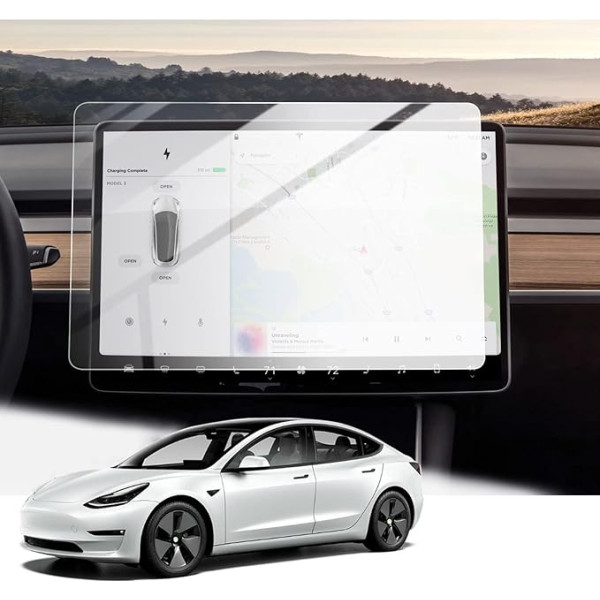 GAFAT Tesla Model 3 Model Y 2017-2022 2023 15 collu navigācijas ekrāna aizsargstikls, Model 3 Model Y 2022 informācijas un izklaides sistēmas stikla ekrāna aizsargstikls, triecienizturīgs, 9H pret skrāpējumiem [neattiecas uz Model 3 2024+ 15.4