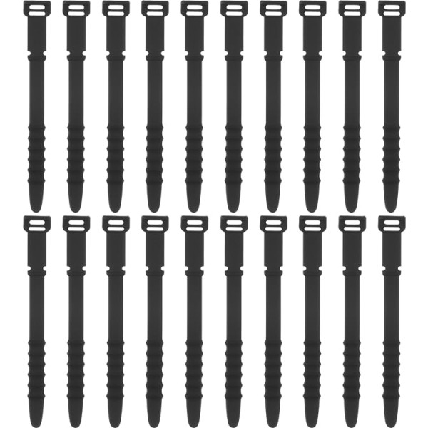 uxcell 20Pcs Silicone Zip Ties 4,5 collas atkārtoti izmantojamas stiepļu saites Elastīgas kabeļu vadu organizatoru siksnas vadiem USB vadu uzlādes vadības pārtikas uzglabāšanai, melns