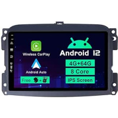 SXAUTO Android 12 Auto radio piemērots Fiat 500L (2012-2016) - Iebūvēts Carplay/Android Car/DSP - LED kamera bez MIC - 4G + 64G - Atbalsta DAB SWC WiFi Fast Boot 360 kamera - 2 DIN 10,1 collu