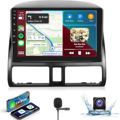 9 collu autoradio Honda CRV 2002-2006 ar bezvadu Apple Carplay un Android Car, Auto Stereo ar GPS Bluetooth WiFi Navigācija HiFi/RDS/FM Rdio Double Pin AHD atpakaļgaitas kamera DAB+