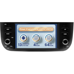 Kymmtun Android auto radio piemērots Fiat Linea Punto 2012-2015, 6,2 collu bezvadu CarPlay auto radio ar Android bezvadu mikrofonu Automātiskais WiFi FM RDS Android auto radio