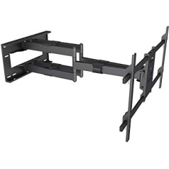 RO&CO MULTIBRACKETS Universāls garas darbības attāluma dubultais BLK TV sienas stiprinājums ar šarnīrveida roku sienas stiprinājums līdz 91,0 cm televizoriem no 50 līdz 80 collām melnā krāsā