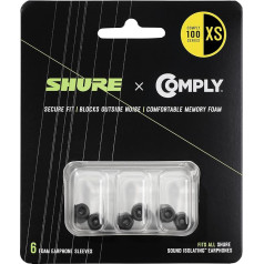 Shure EACYF1-6XS Comply 100 Serie schwarzer Schaum, Extra Klein, 6 iepakojums