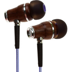 Symphonized NRG 2.0 Premium IN Ear KOPFHÖRER Ohrhörer aus edlem Holz und Mikrofon - Geräuschisolierende Ohrstöpsel für Zuhause und Unterwegs, perfekt zum Musikhören oder beim Sport (Lila)