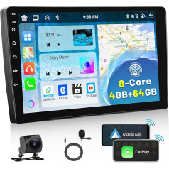 Hikity 4+64G Android 13 Autoradio 2 Din Wireless Carplay Android Auto mit Navi, Radio Touch Display 9 Zoll Bildschirm mit Bluetooth Freisprecheinrichtung DSP EQ Mikrofon Rückfahrkamera