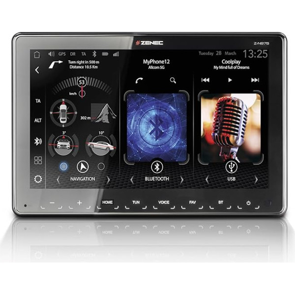 ZENEC Z-N975 - 1-DIN autoradio, multivides sistēma ar 9 collu/22,9 cm skārienekrānu, multivides centrs ar DAB+, bezvadu Android Auto/Apple CarPlay, DAB+, USB, paplašināms līdz satelītnavigācijas sistēmai