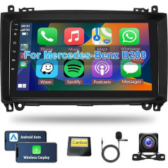 Hodozzy Android Autoradio für Mercedes Benz B200 2008-2011 B-Klasse W169 W245 Viano Vito W639 Sprinter W906 Carplay Android Auto, Radio 9 Zoll Touchscreen Radio Bluetooth Navi WiFi FM Kamera