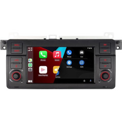 YZKONG Automobiļu radioaparāts BMW E46 3. sērijas automašīnai 1999-2004 ar bezvadu CarPlay Android, skārienjūtīgais ekrāns, AM/FM radio, Bluetooth, USB ports