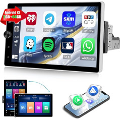 【Atjaunināt bezvadu Android 13】 Auometo 2+64G Autoradio 1 Din mit Wireless Carplay&Wired Android Auto, 10.4 Zoll HD Touchscreen mit WiFi/GPS/Bluetooth/Mirror Link/USB/FM/RDS/AUX/EQ/SWC