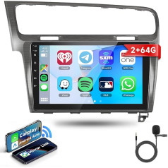 2G+64G Android Autoradio 2 Din für VW Golf 7 2013-2018 mit Wireless Apple Carplay Android Auto Navi GPS WiFi 10.1 Zoll Autoradio mit Mirror Link Bluetooth FM/RDS/DAB/OBD/DVR/SWC Rückfahrkamera