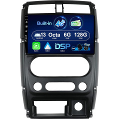 SXAUTO Android 13 [Iebūvēts 4G / DAB] 6G+128G - Autoradio für Suzuki Jimny 3 (2005-2019) - Eingebaut Carplay/Android Auto - Kamera + MIC - DSP 360-CAM Lenkradsteuerung Fast-Boot HDMI 2 Din IPS 9 Zoll