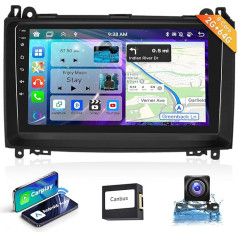 2 + 64G auto radio 2 Din bezvadu Carplay Android automašīnai ar 9 collu ekrānu Mercedes-Benz B200 2008-2011 ar navigāciju HiFi Bluetooth/RDS/FM radio/DVR/Mirror Link + AHD atpakaļgaitas kamera/MIC