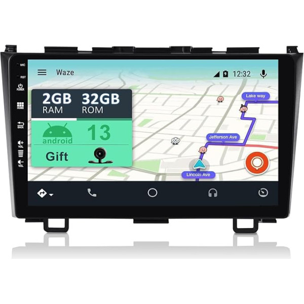 YUNTX [2GB+32GB] Android 12 auto radio ar satelītnavigāciju Honda CRV (2007-2011) 9 collu skārienjūtīgais ekrāns bez kameras DAB/GPS/Stūres rata vadība/MirrorLink/Bluetooth 5.0/WiFi/USB/4G/CarPlay