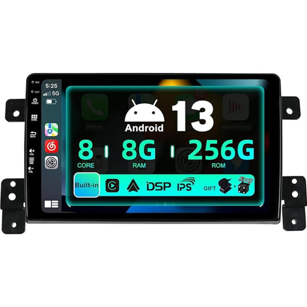 SXAUTO ¦8G+256G ¦ Android 12 IPS Auto Radio priekš Suzuki Grand Vitara (2005-2015) - Iebūvēts Carplay/Android Car/DSP - LED kamera + MIC - DAB stūres kontrole Fast Boot 360-CAM WiFi -2 DIN 9 collas