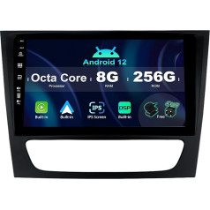 SXAUTO ¦8G+256G¦ Android 12 IPS Autoradio für Benz E-Class W211 / C219 CLS-Class (2003-2009) - Eingebaut Carplay/Android Auto/DSP - LED Kamera + MIC - DAB SWC Fast-Boot 360-CAM WiFi - 2 Din 9 Zoll