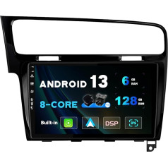 SXAUTO - 6G + 128G - Android 13 IPS auto radio Golf 7 (2013-2018) - Iebūvēts Carplay/Android Car/DSP - LED kamera + MIC - DAB stūres vadības pults vadība Fast Boot 360-CAM WiFi - 2 DIN 10,1 collu - melns