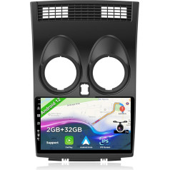 BXLIYER Android 12 auto radio priekš Nissan Qashqai J10 (2006-2015) - atpakaļgaitas kamera - 2G + 32G - IPS 9 collu 2 DIN - DAB stūres vadības pults WiFi Carplay Android auto Bluetooth DSP Split Screen