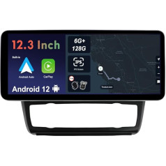 BXLIYER - 12,3 collu - 6G+128G - Android 12 IPS autoradio piemērots BMW 1. sērijas E81 E82 E87 E88 (2004-2012) - Wireless CarPlay/Android Car/DSP - LED kamera un mikrofons - 2 DIN - DAB SWC Fast Boot 360-CAM