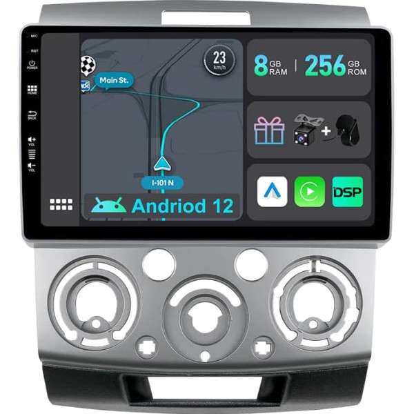 YUNTX [8GB+256GB] Android 12 Autoradio für Ford Ranger/Mazda BT50 (2006-2011)-[Integriertes CarPlay/Android Auto/DSP/GPS]-9