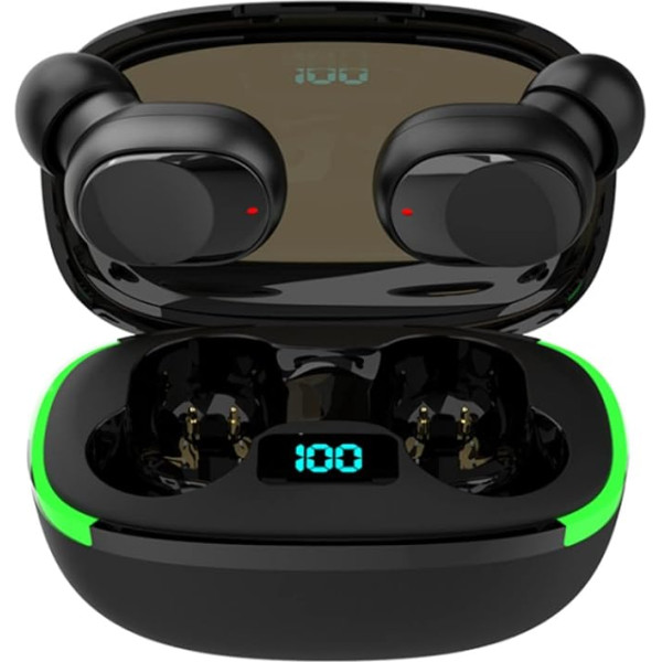 Bluetooth austiņas, bezvadu 5.3 HiFi Stereo skaņa, In-Ear Bluetooth austiņas ar mikrofonu, ar LED indikatoru, IPX4 ūdensizturīgas, vadības pogas darbam/sportam