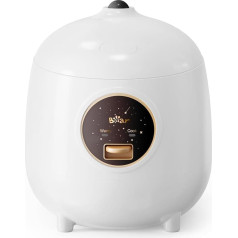 Bear Rice Cooker 2 Cups Uncooked, 1.2 L Rice Cooker Small with Non-Stick Coating, BPA-Free, Portable Mini Rice Cooker, One Button for Cooking and Keeping Warm