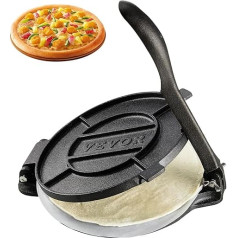 VEVOR Tortilla presas, 20 cm Taco presas, sunkus ketaus Tortilladora presas, iš anksto paruoštas Tortilla Maker Tortilla Maker su 100 vnt. pergamentinio popieriaus, miltų Tortilla tešlos mašina, juodas