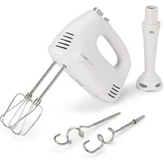 Clatronic® Handmixer | Hand- und Stab- Mixer in Einem | Handrührgerät mit kraftvollem 300 Watt-Motor | Rührgerät mit 5 Geschwindigkeitsstufen | Turbostufe & Auswurftaste | HM 3524