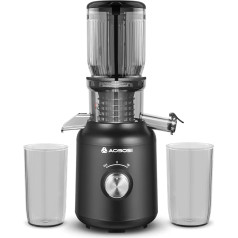 Entsafter-AOBOSI 250W Slow Juicer-Entsafter gemüse und obst mit 1,2L Fassungsvermögen-Saftpresse mit 103MM Einfüllschacht und 8-Stufiger Schnecke. Entsafter mit 2 ohne Metallfilter & 2 Patente,Schwarz