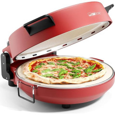 Clatronic® PM 3787 Pizza Oven | 350°C Pizza Oven | Italian Stone Oven Pizza at Home | Electric Pizza Oven | Also for Frozen Pizzas | Pizza in Under 5 Minutes | Pizza Maker with Pizza Stone Diameter 32