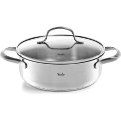 Fissler San Francisco / Nerūsējošā tērauda panna (2,1 l - diametrs 20 cm) ar stikla vāku, uzliešanas apmale, enerģijas taupīšana - arī uz indukcijas krāsns