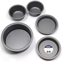 Lets Cook Cookware 5 Piece Bakeware Set Made in the UK with Teflon Non-Stick Coating