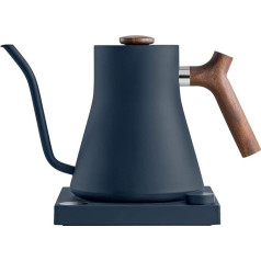 Fellow Stagg ECG Electric Gooseneck Kettle - капельный чайник для кофе и чая из нержавеющей стали с быстрым нагревом Stone Blue с ореховой ручкой 0,9 литра