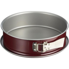 Dr. Oetker Baking Pleasure Two-Tone Springform Cake Tin Diameter 26 cm with Flat Base, Round Cake Mould with extra high sides with Two-Colour Non-Stick Coating Quantity: 1, Steel, Grey/Red