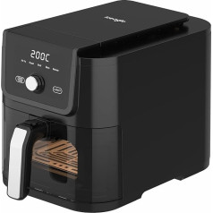 Iceagle Karstā gaisa fritēze XL Airfryer 5,5 L - karstā gaisa fritēze ar 5 programmām Minimālistiska dizaina karstā gaisa fritēze ar skatu logu, 1500 W, digitālais LED displejs, recepšu grāmata