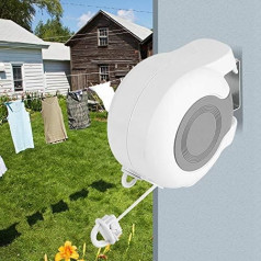 GOTOTOP Clothesline Extendable 13M Double Line Automatic Retractable Wall Dryer for Bathroom, Laundry Room, Garden or Travel, up to 15 kg