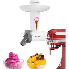 OTOmitra ledus veidošanas piederums KitchenAid pastāvīgajam mikserim, augļu ledus veidošanas piederums ir izgatavots no BPA nesaturošiem, pārtikas kvalitātes materiāliem un ļauj pagatavot saldētus desertus, saldējuma veidotājs bez piena produ