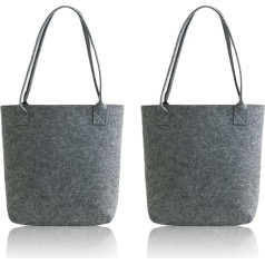 Select Zone Felt Bags Shopper Felt Shopper with 2 Handles 2 Pieces Shopping Bag Made of Felt Carry Bag for Women