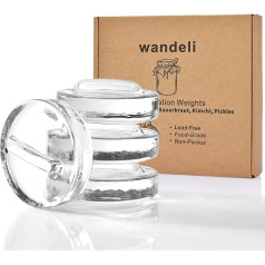 wandeli 4 Pack Pickle Pebble with Easy Grip Handle Fermentation Stone Glass Weights for Wide Mouthe Mason Jar Fermenting Pickles, Kimchi, Sauerkraut